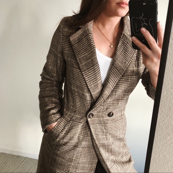 Plaid Long Coat - Picture 5 of 6